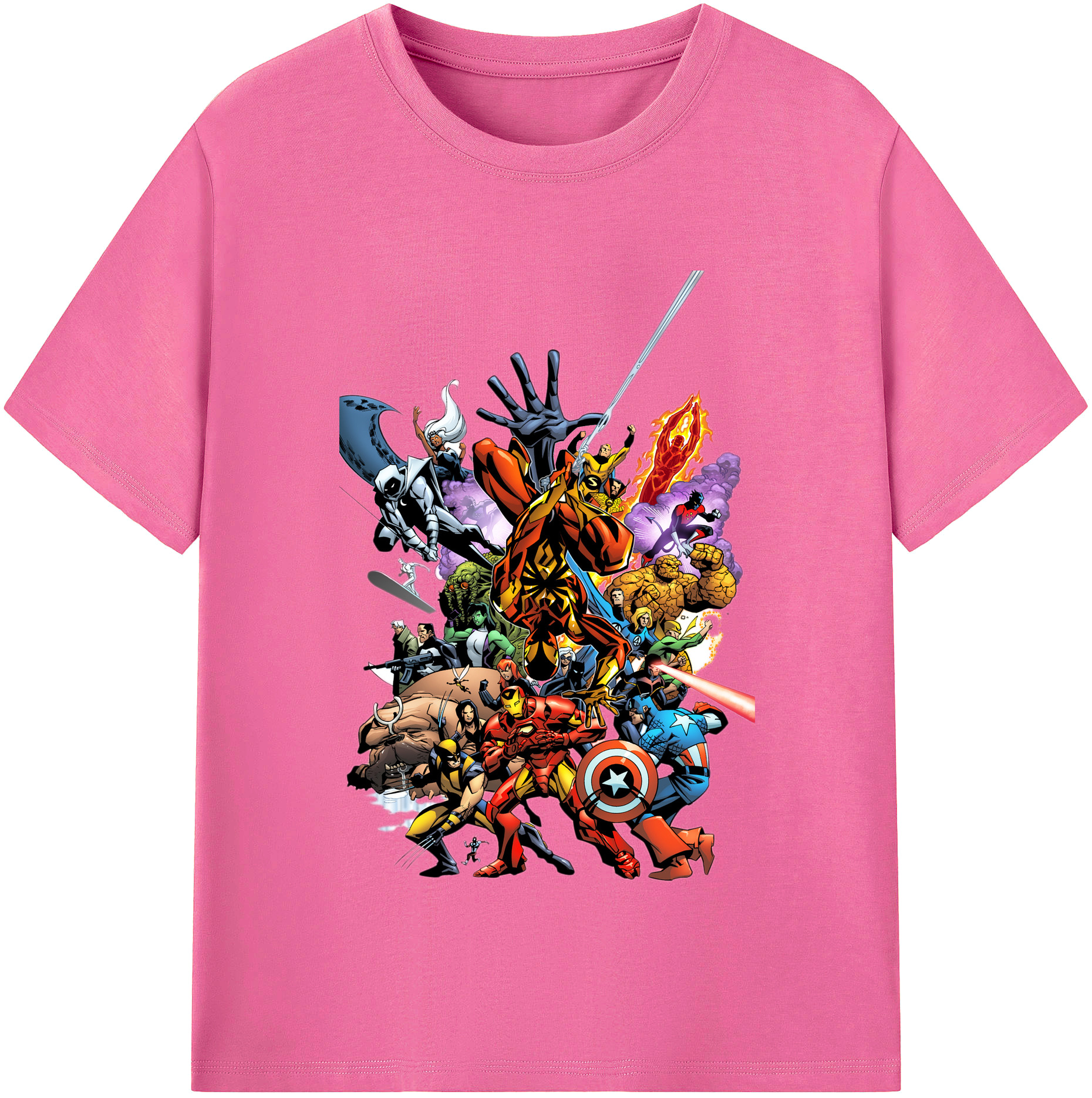 （画像用） アベンジャーズ The Avengers レディースカジュアルプリントTシャツ（綿100％）